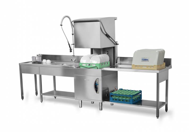 Une machine complète pour le restaurateur exigeant : Lave vaisselle à translation   Linéaire ou angulaire